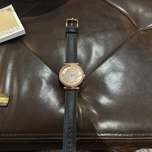 Authentic Michael Kors CATLIN Rose Gold & Pave Embellished Women’s Watch MK-2376 - Picture 8 of 14